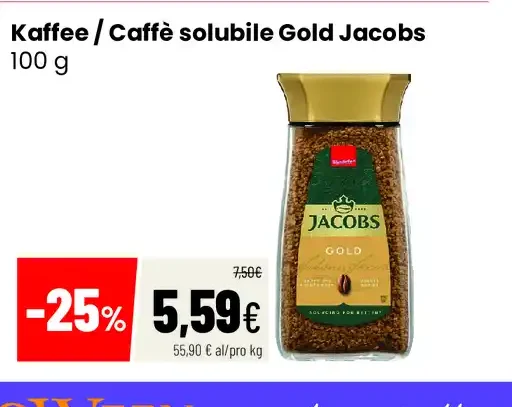 Caffè solubile Gold Jacobs