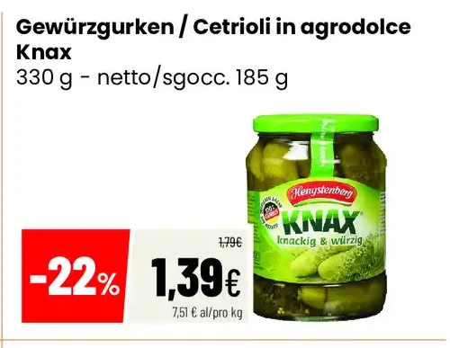 Cetrioli in agrodolce Knax