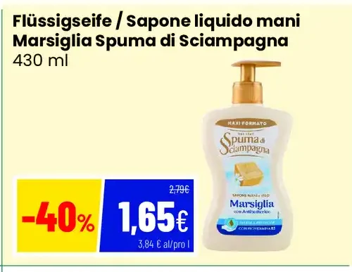 Sapone liquido mani Marsiglia Spuma di Sciampagna