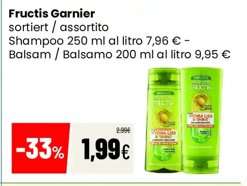 Fructis Garnier shampoo e balsamo