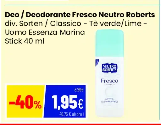 Deodorante Fresco Neutro Roberts