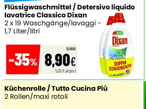 Detersivo liquido lavatrice Dixan Classico