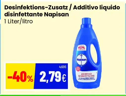 Additivo liquido disinfettante Napisan