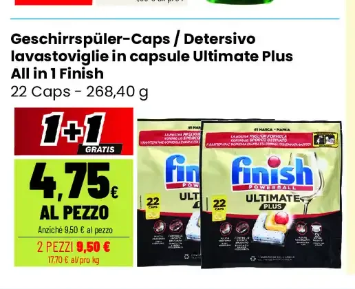 Capsule lavastoviglie Finish Ultimate Plus