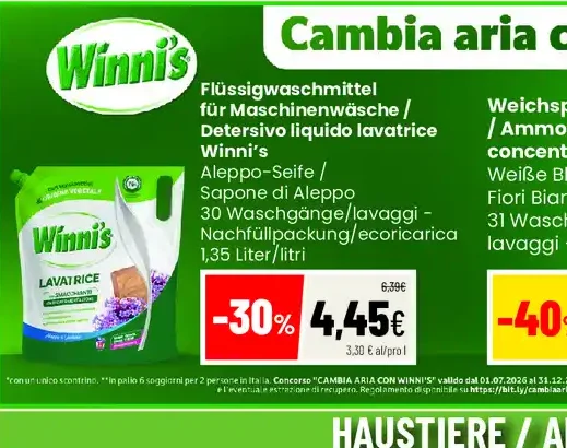 Detersivo liquido lavatrice Winni's