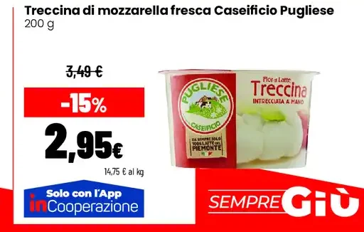 Treccina di mozzarella fresca Caseificio Pugliese