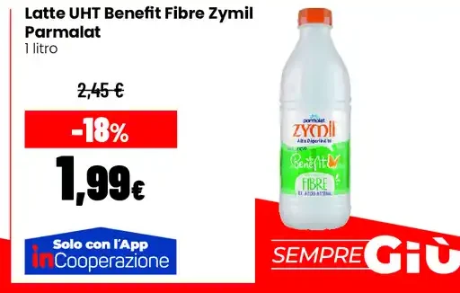Latte UHT Benefit Fibre Zymil Parmalat