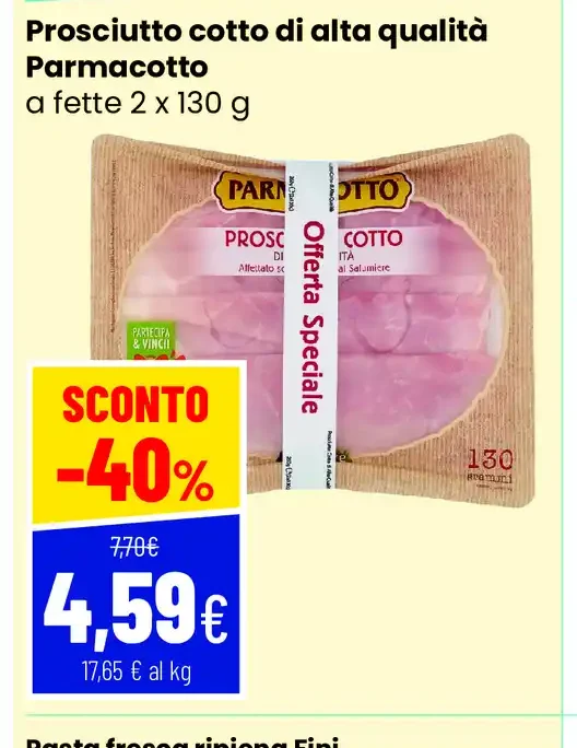 Prosciutto cotto di alta qualità Parmacotto