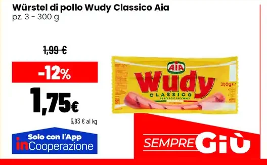 Würstel di pollo Wudy Classico Aia
