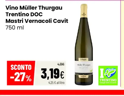 Vino Müller Thurgau Trentino DOC