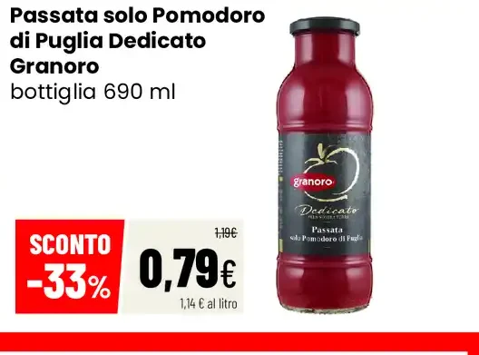 Passata solo Pomodoro di Puglia Dedicato Granoro