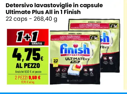 Detersivo lavastoviglie in capsule Ultimate Plus All in 1 Finish