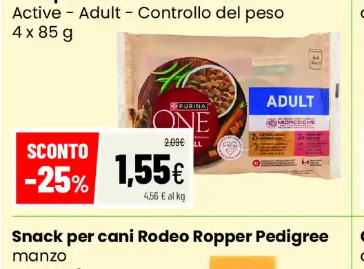 Cibo per cani Mini Purina One Active Adult