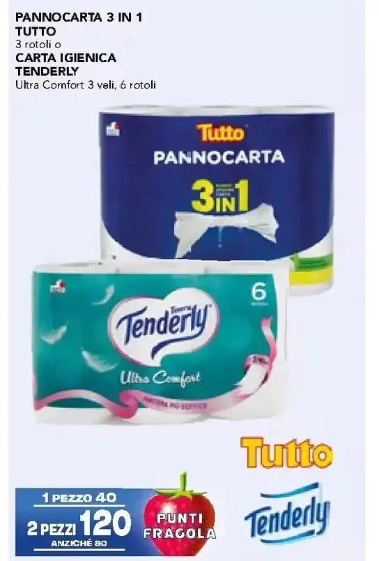 Pannocarta 3 in 1 / Carta igienica Tenderly