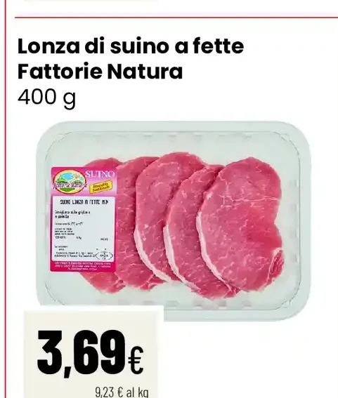Lonza di suino a fette Fattorie Natura