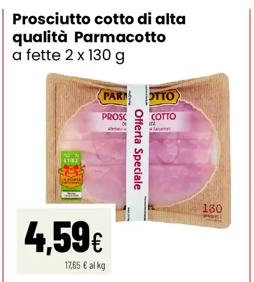 Prosciutto cotto di alta qualità Parmacotto