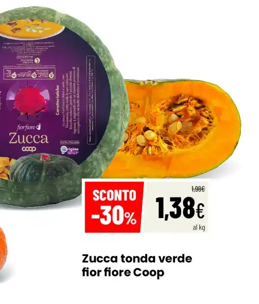 Zucca tonda verde fior fiore Coop