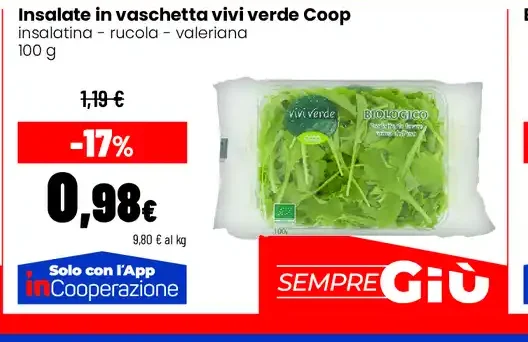 Insalate in vaschetta vivi verde Coop