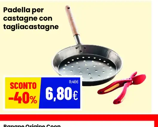 Padella per castagne con tagliacastagne