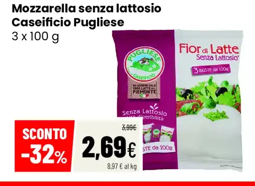 Mozzarella senza lattosio