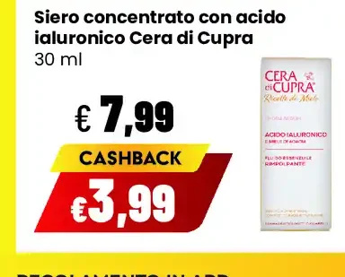 Siero concentrato con acido ialuronico