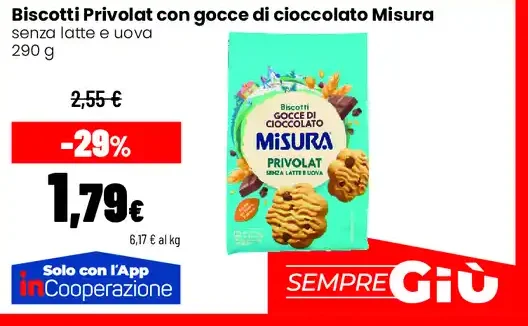 Biscotti Privolat con gocce di cioccolato Misura
