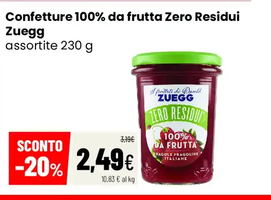 Confetture 100% da frutta Zero Residui Zuegg