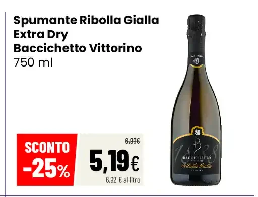 Spumante Ribolla Gialla Extra Dry Bacchietto Vittorino