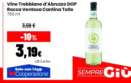 Vino Trebbiano d’Abruzzo DOP Rocca Ventosa Cantina Tollo