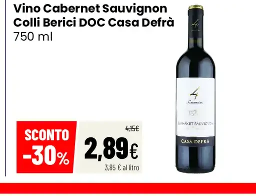 Vino Cabernet Sauvignon Colli Berici DOC Casa Defrà