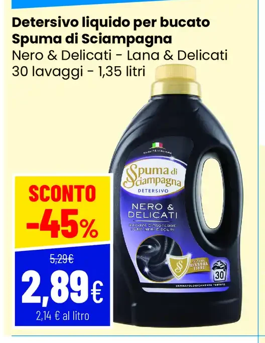 Detersivo liquido per bucato Spuma di Sciampagna