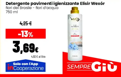 Detergente pavimenti igienizzante Elisir Wexór