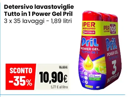 Detersivo lavastoviglie Tutto in 1 Power Gel Pril