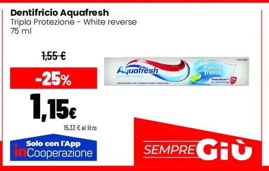 Dentifricio Aquafresh Tripla Protezione