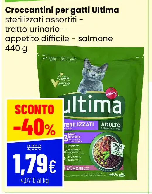 Croccantini per gatti Ultima sterilizzati assortiti