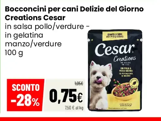Bocconcini per cani Delizie del Giorno Creations Cesar