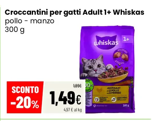 Croccantini per gatti Adult 1+ Whiskas