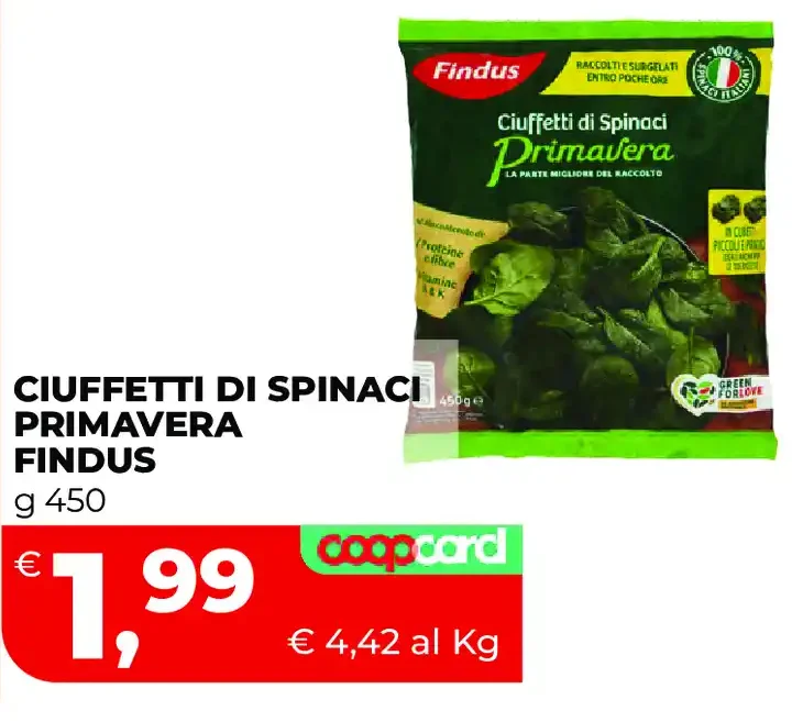 Ciuffetti di spinaci Primavera Findus