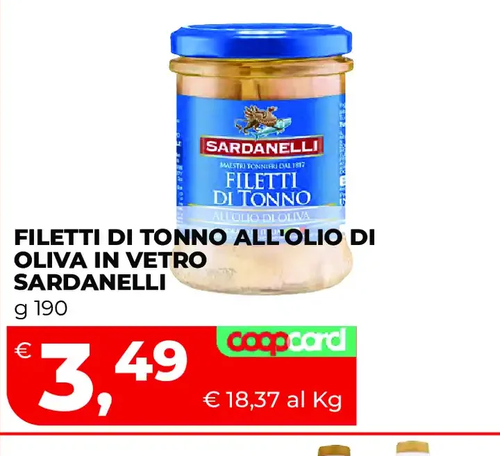 Filetti di tonno all'olio di oliva in vetro Sardanelli