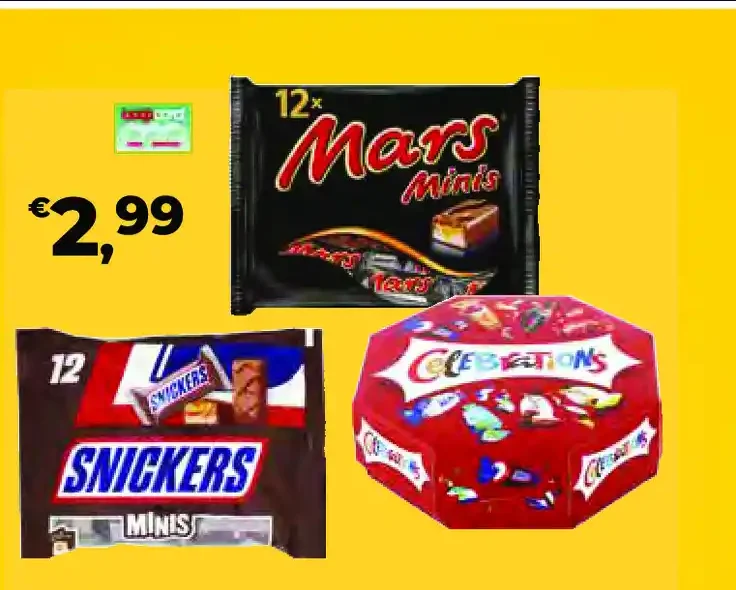 Mars Minis, Snickers Minis o Celebrations