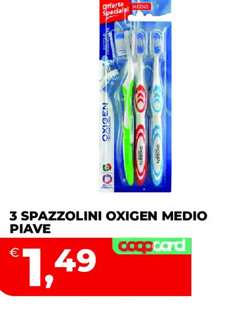 3 spazzolini Oxigen Medio Piave