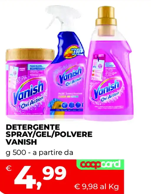 Detergente spray/gel/polvere Vanish