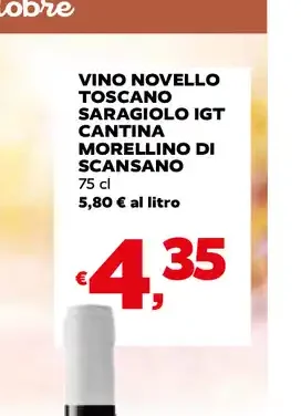 Vino novello Toscano Saragolo IGT Cantina Morellino di Scansano