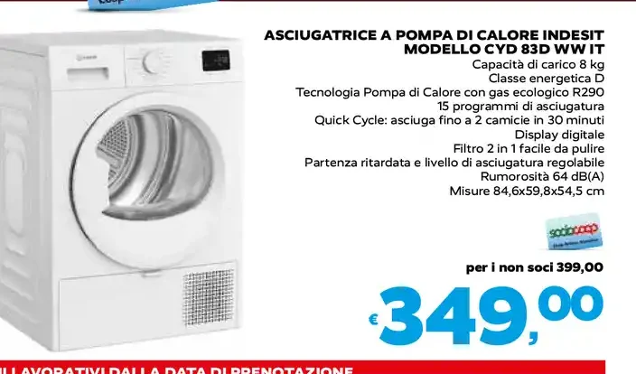 Asciugatrice a pompa di calore Indesit CYD 83D WW IT