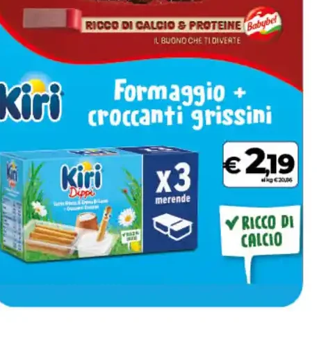 Kiri formaggio e croccanti grissini