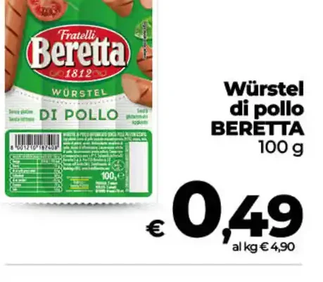 Würstel di pollo Beretta