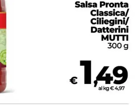 Salsa Pronta Classica/Ciliegini Datterini Mutti