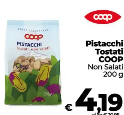 Pistacchi tostati Coop non salati