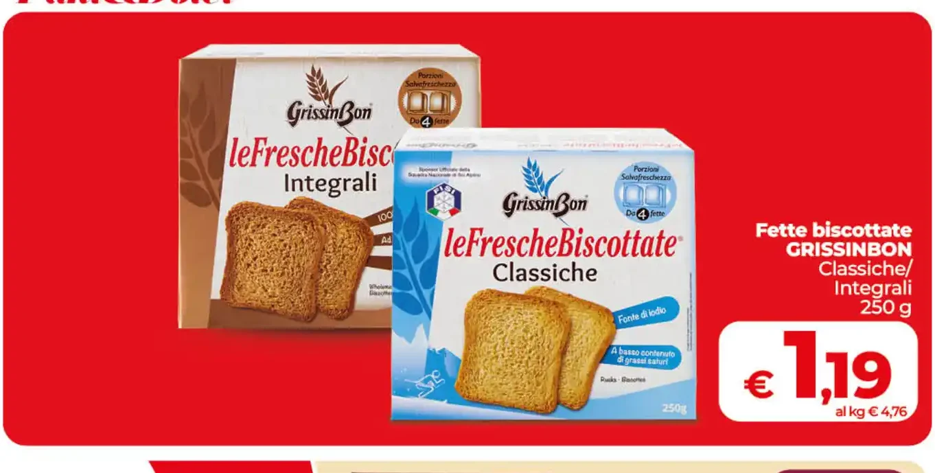 Fette biscottate GrissinBon Classiche/Integrali