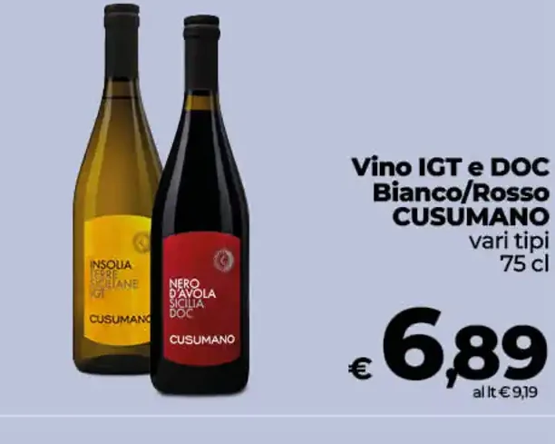 Vino IGT e DOC Cusumano
